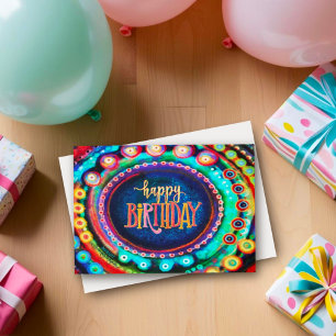 Fun  Colourful Birthday Cheerful Fun Modern Card