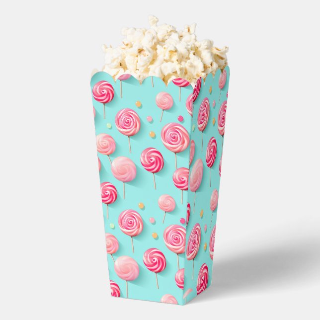 Fun & Colourful Blue and Pink Lollipops Favour Box (Popped)