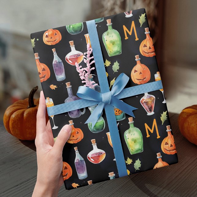 Fun Colourful Boos Booze Halloween Cocktail Party Wrapping Paper (Creator Uploaded)