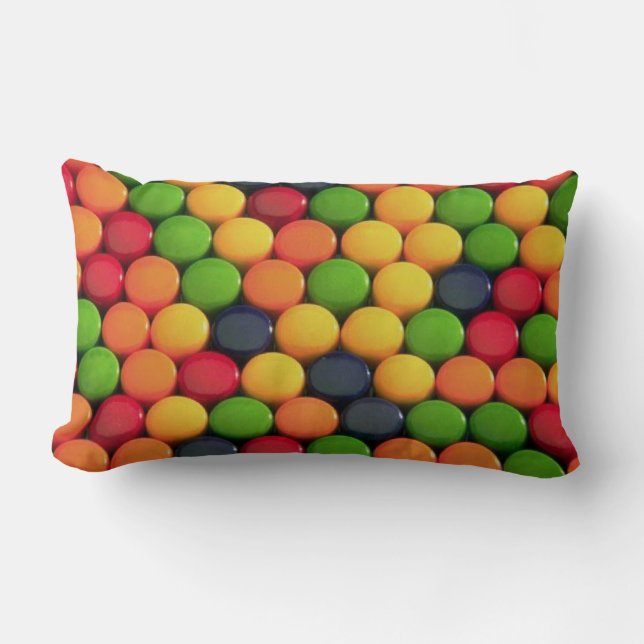 Fun Colourful Candy Pattern Lumbar Cushion (Front)