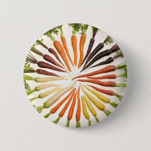 Fun Colourful Carrots 6 Cm Round Badge (Front)
