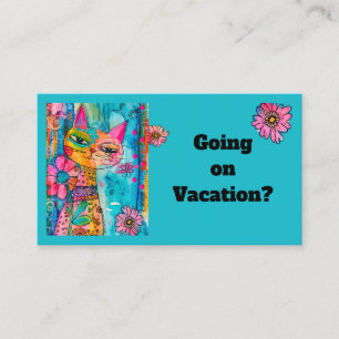 Fun Colourful Cat Custom Pet Sitter Business Card