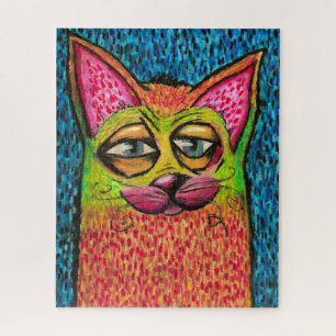 Fun Colourful Cat in Oil Painting Jigsaw Puzzle