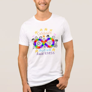 Fun & Colourful Celebrate Autism Awareness T-shirt Tri-Blend Shirt
