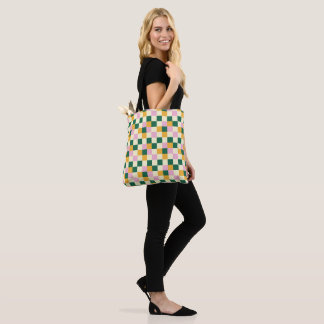 Fun, Colourful Chequerboard Tote Bag