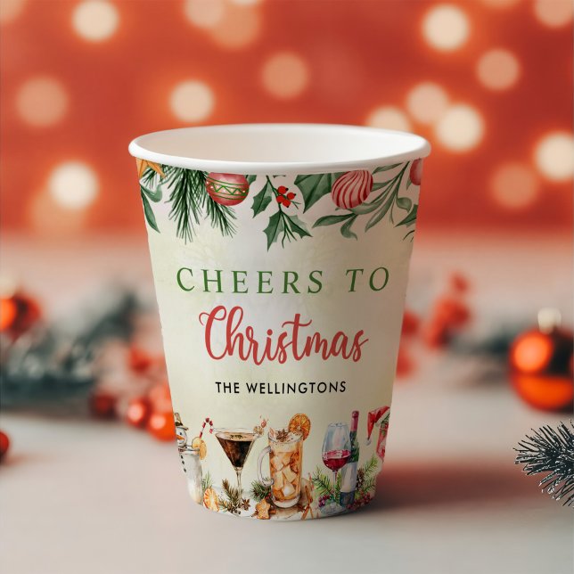Fun Colourful Christmas Cocktail Party Paper Cups (Creator Uploaded)