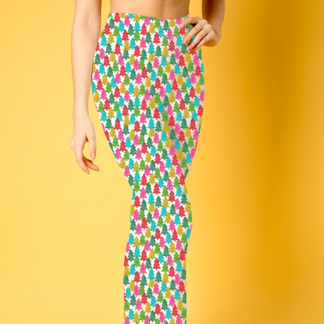 Fun Colourful Christmas Trees Pattern Leggings (Creator Uploaded)