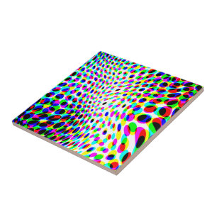 Fun Colourful Circles Ceramic Tile