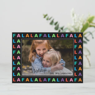 Fun Colourful Classic FA LA LA LA Holiday Season Card