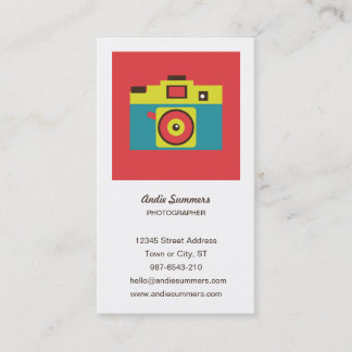 Fun Colourful CMYK Lomo Camera Photographer Business Card