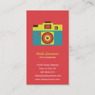 Fun Colourful CMYK Lomo Camera Photographer Business Card