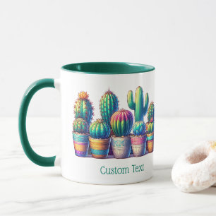 Fun Colourful Custom Cactus Mug