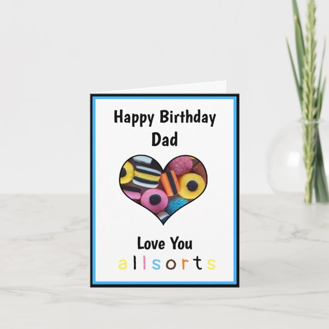Fun, Colourful, Customisable Liquorice Allsorts Ca Card (Front)
