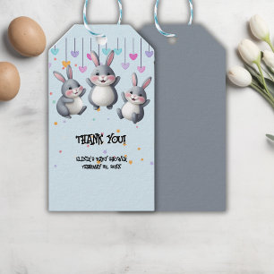 Fun Colourful Cute Hoppers Bunny Baby Shower Gift Tags