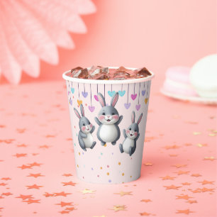 Fun Colourful Cute Hoppers Bunny Baby Shower Paper Cups