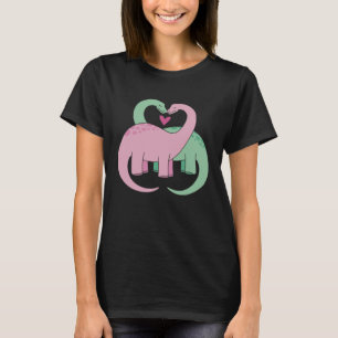 Fun colourful dinosaur with hearts for men women c T-Shirt