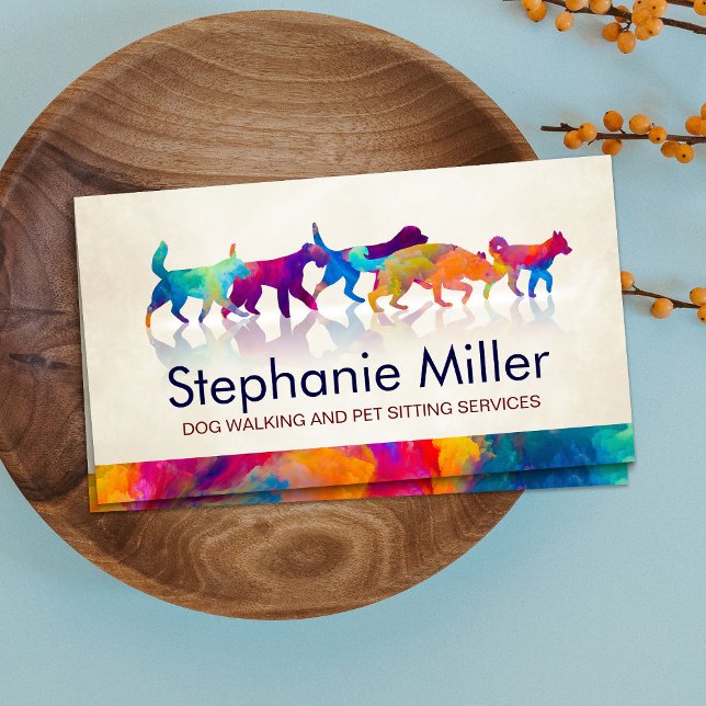 Fun Colourful Dogs - Dog Walker Business Card (Creator Uploaded)