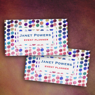 fun colourful dots abstract pattern custom business card