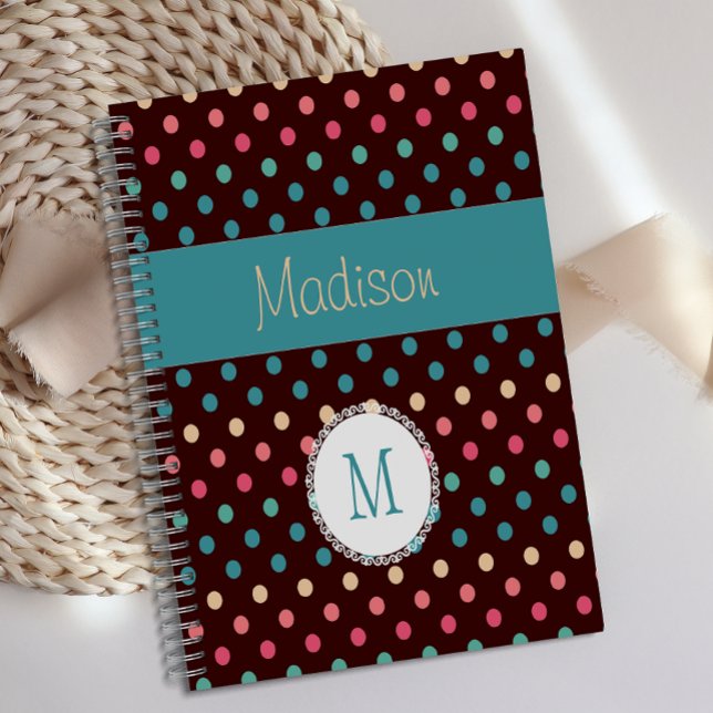 Fun Colourful Dots Multicolor Trendy Monogram Planner (Creator Uploaded)