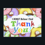 Fun Colourful Doughnuts Thank You Postcard<br><div class="desc">Doughnuts with Sprinkles.</div>