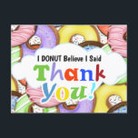 Fun Colourful Doughnuts Thank You Postcard<br><div class="desc">Doughnuts with Sprinkles.</div>