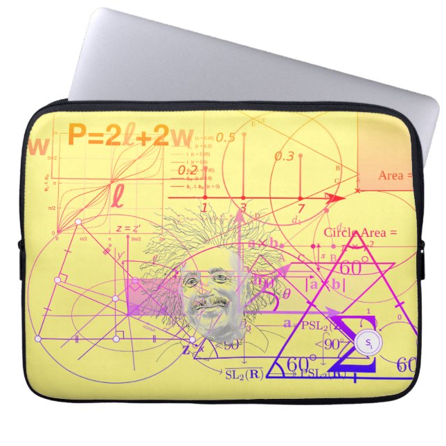 Fun Colourful Equations Geometric Designs Laptop Sleeve (Front)