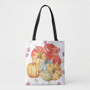 Fun Colourful Fall Season Pumpkin Apples Tote Bag