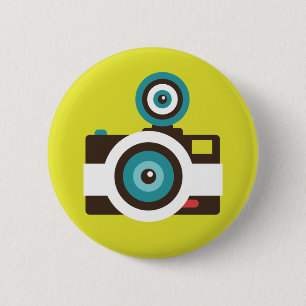 Fun Colourful FishEye Camera Photographer 6 Cm Round Badge