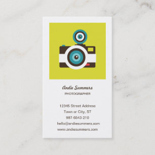 Fun Colourful FishEye Camera Photographer Business Card