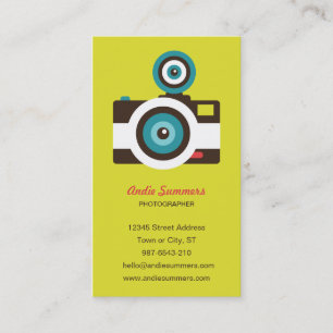 Fun Colourful FishEye Camera Photographer Business Card