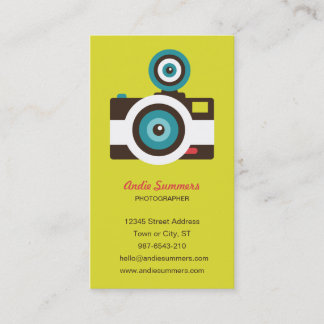 Fun Colourful FishEye Camera Photographer Business Card