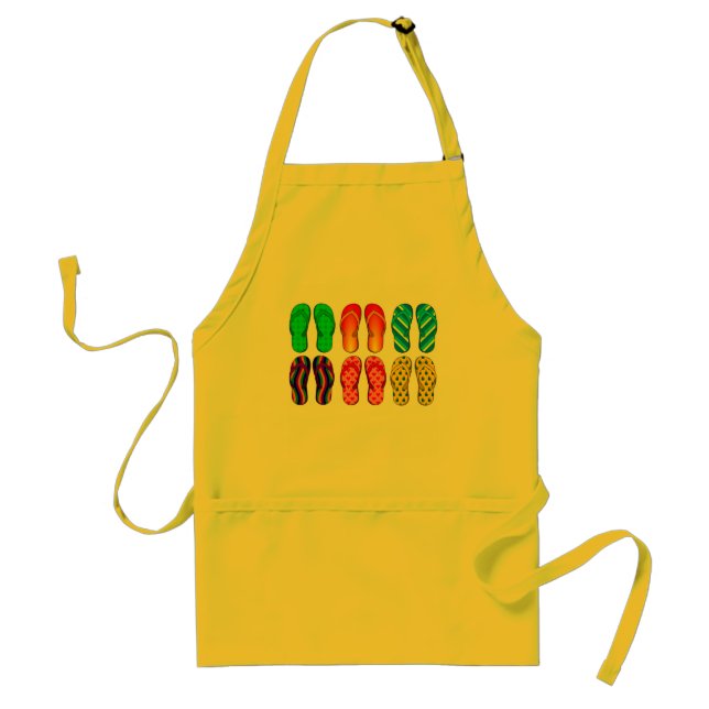 Fun Colourful Flip Flops at the Beach Standard Apron (Front)