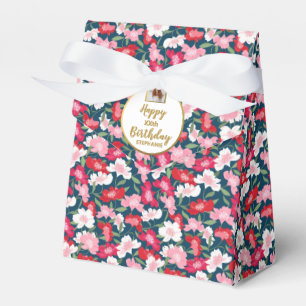 Fun, Colourful Floral, Custom Photo, Birthday Part Favour Box