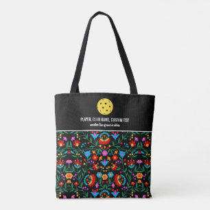 Fun Colourful Floral Print Custom Pickleball Paddl Tote Bag