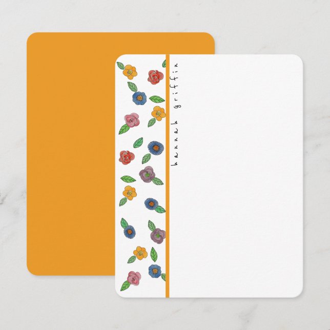 Fun Colourful Flowers Card (Front/Back)