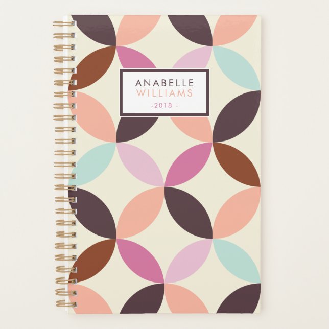 Fun Colourful Geometric Pattern Planner (Front)
