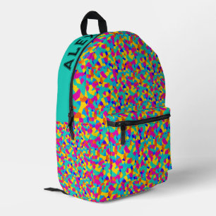 Fun Colourful Geometric Rainbow Abstract  Printed Backpack