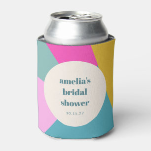 Fun Colourful Geometric Unique Custom Bridal Showe Can Cooler
