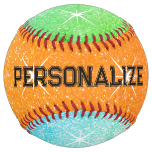 Fun colourful glittery softball with sparkles