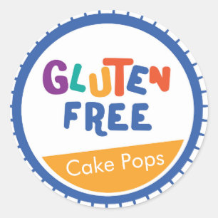 Fun colourful gluten free food label