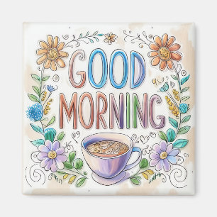 Fun Colourful Good Morning Fridge  Magnet