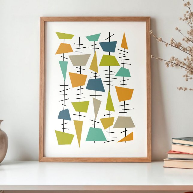 Fun Colourful Hanging Geometric Mid Century Poster (Creator Uploaded)