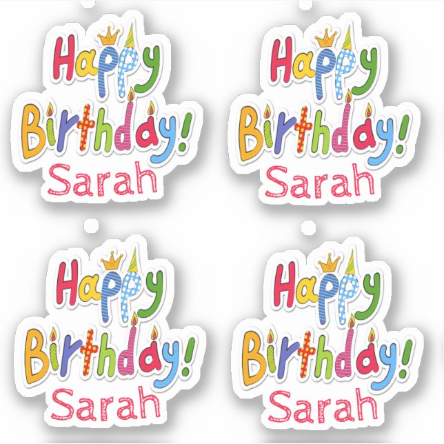Fun & Colourful Happy Birthday Text – Personalised (Front)