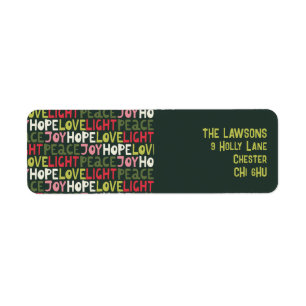 Fun Colourful Holiday Lettering Pattern Return Address Label