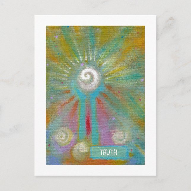Fun colourful inspirational abstract art customise postcard (Front)