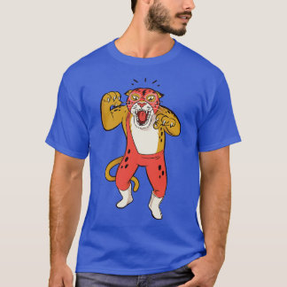 Fun Colourful Jaguar Luchador Wrestler Sketch Draw T-Shirt