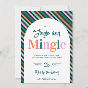 Fun Colourful Jingle Mingle Christmas Holiday Part Card