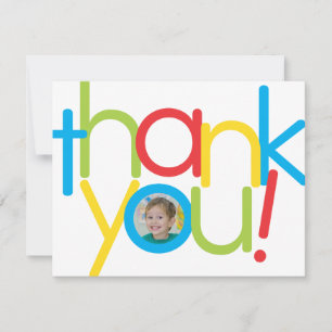 Fun Colourful Kids Photo Thank You Card
