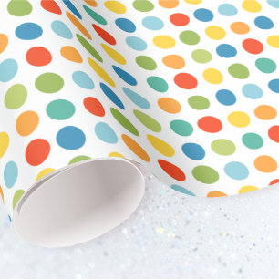 Fun Colourful Kids Polka Dot Pattern Modern Wrapping Paper