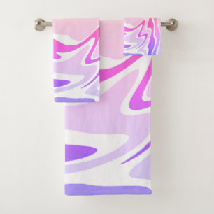 Fun Colourful Liquid Swirl Bath Towel Set